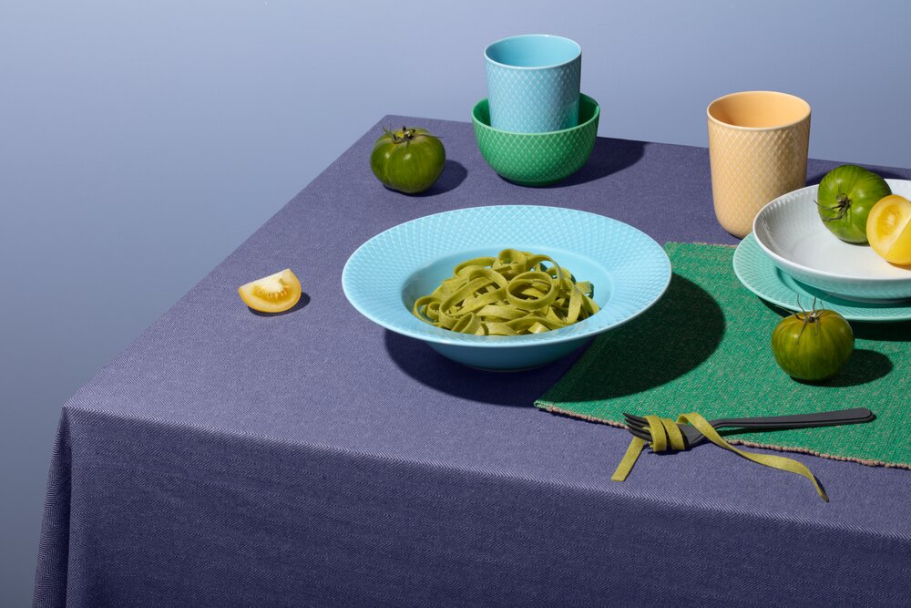 Rhombe Color Dyb tallerken, turkis - Ø24,5 cm